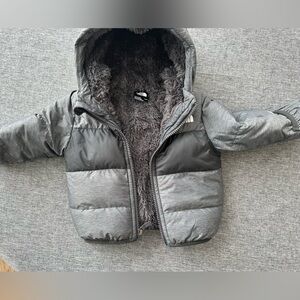 The North Face Kids Gray and Black Puffer Jacket